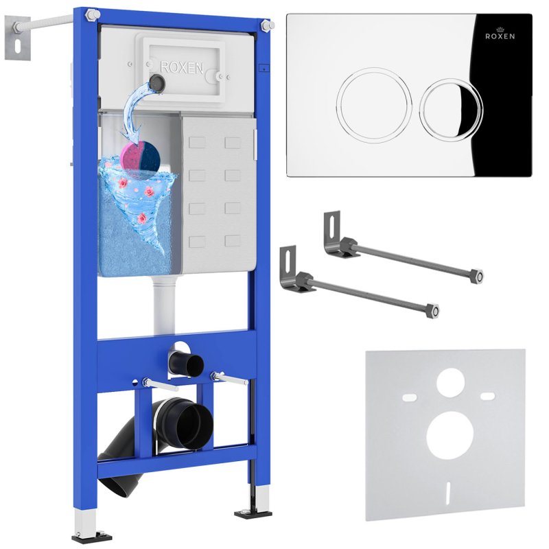 Инсталляция для подвесного унитаза 4 в 1 Roxen StounFix Dual Fresh 812643 с аромадозатором
